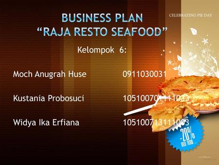 Business Plan “Raja Resto Seafood”