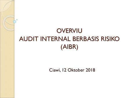 OVERVIU AUDIT INTERNAL BERBASIS RISIKO (AIBR)